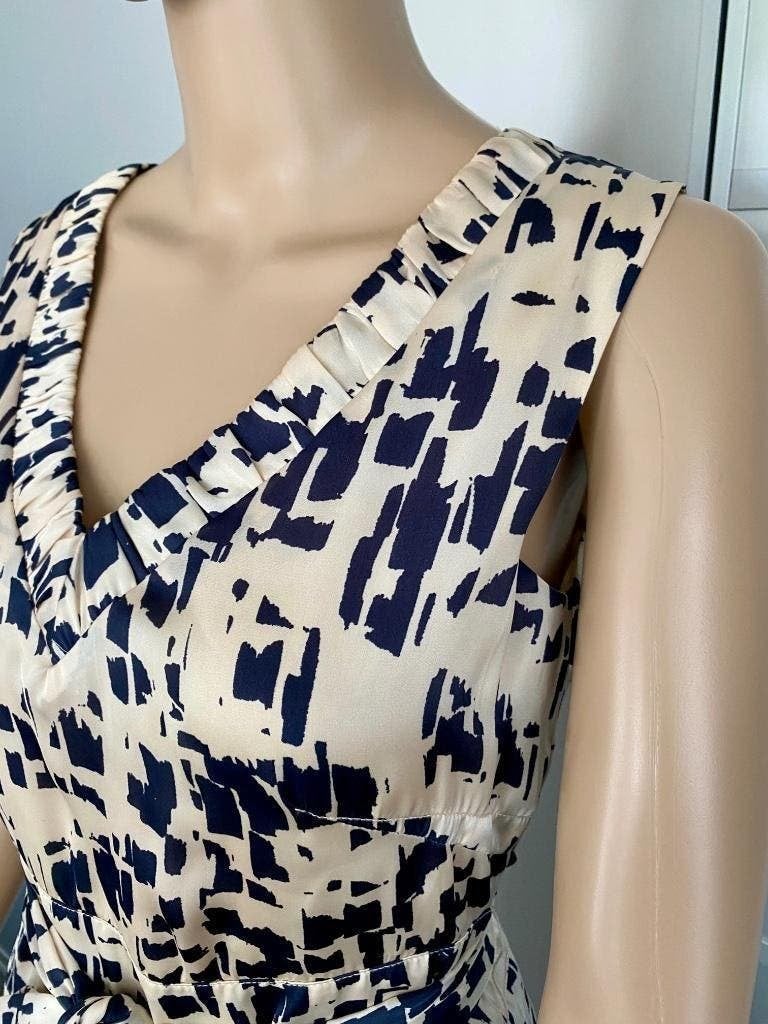 G205 InWear: maat XS=34 jurk beige/blauw jurkje, Kleding | Dames, Jurken, Beige, Ophalen of Verzenden, Zo goed als nieuw, Knielengte