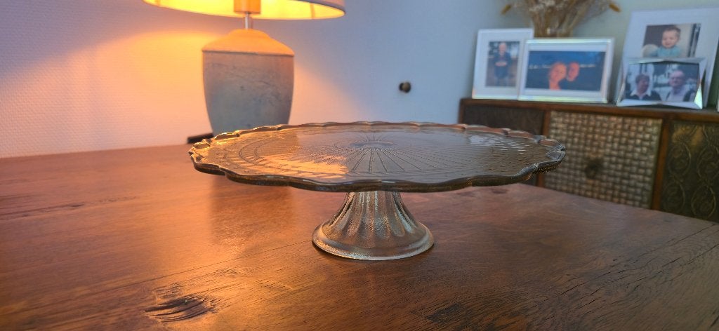Glazen serveerschaal - Zara Home, Huis en Inrichting, Woonaccessoires | Etagères, Met standaard, Taartplateau, Glas, Nieuw
