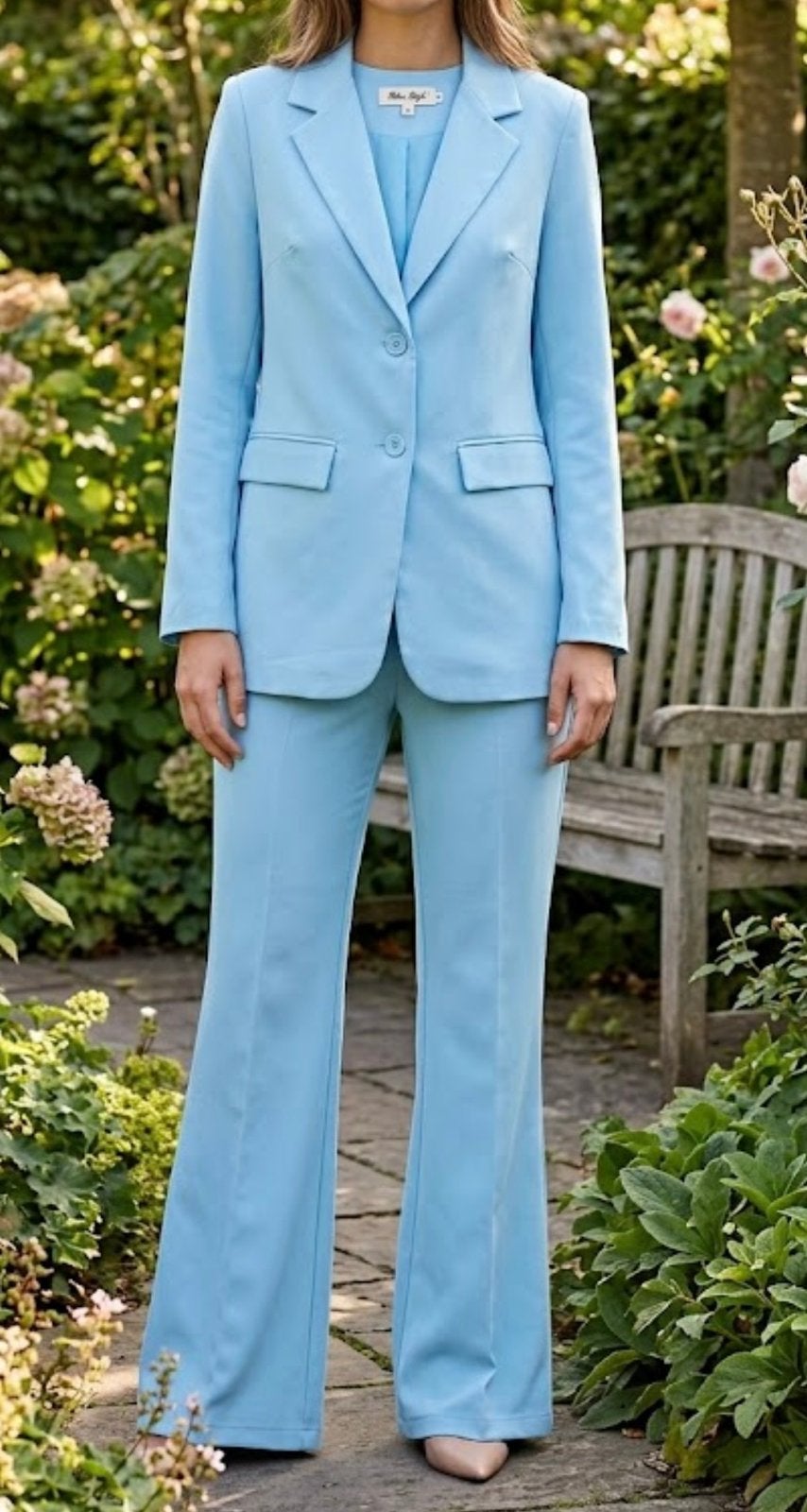 Prachtig pak combinatie blazer broek Biba style, Kleding | Dames, Maat 38/40 (M), Kostuum of Pak, Blauw, Nieuw
