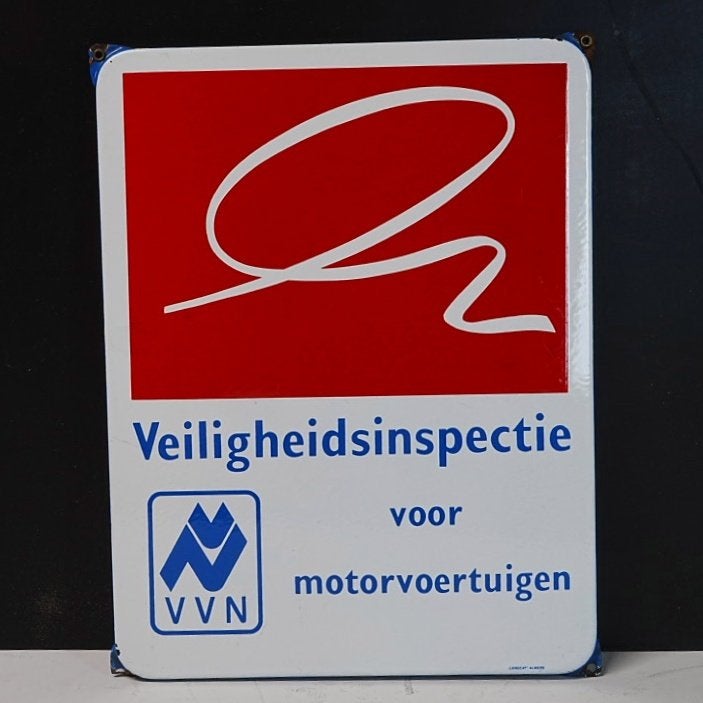 Emaille Bovag VVN Langcat Almere veiligheidsinspectie bord., Ophalen of Verzenden, Reclamebord