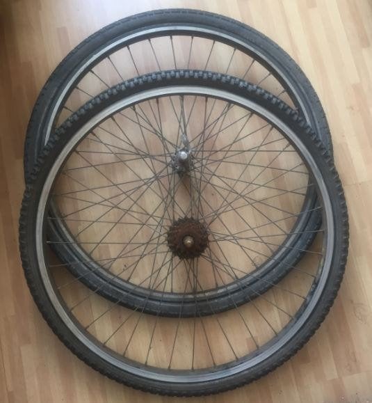 Fietsonderdelen, velgen, spatbord, dragers, versnelling zie, Ophalen of Verzenden, Gebruikt, Band
