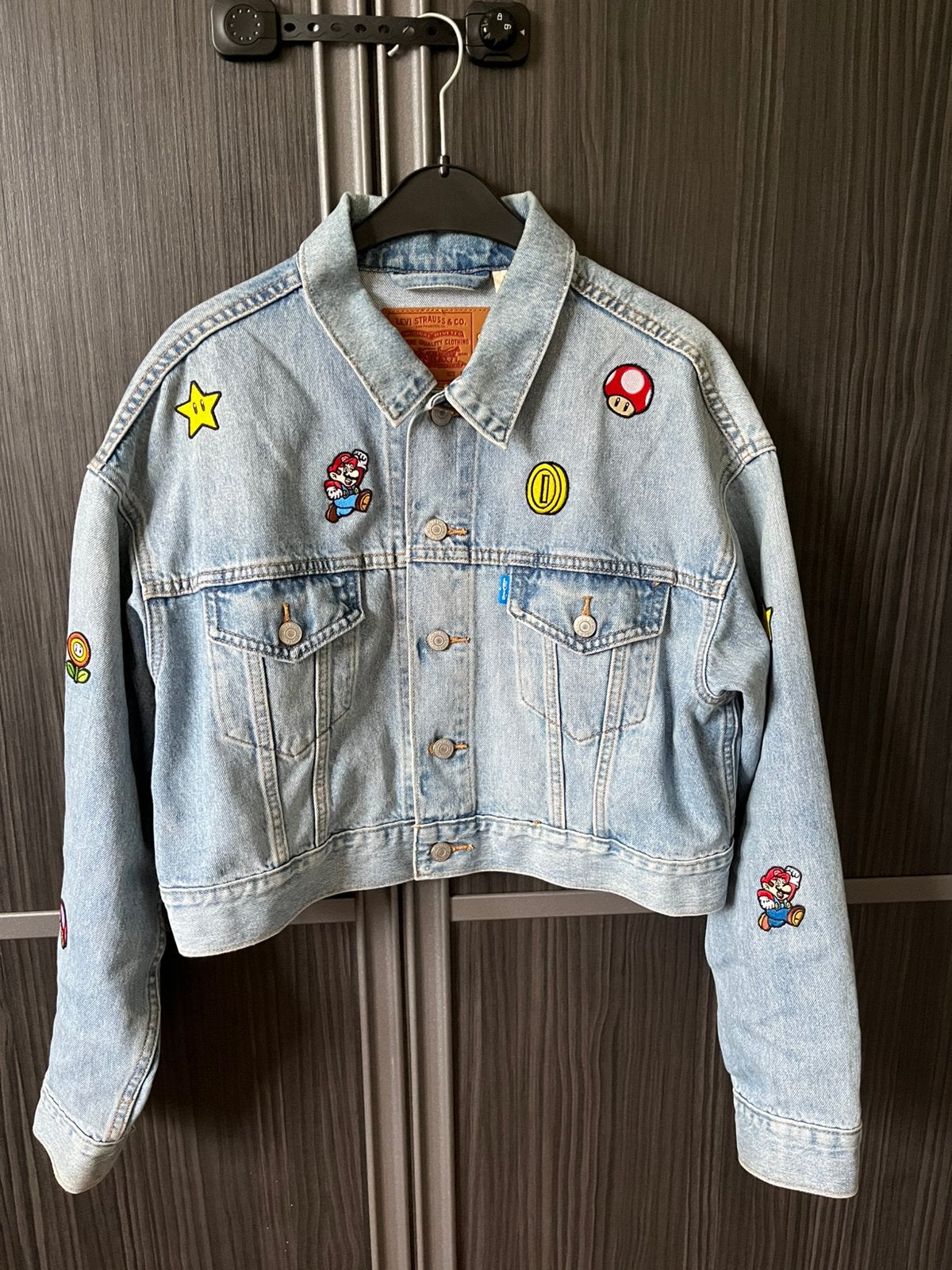 Levi’s super mario denim jack, Ophalen of Verzenden, Zo goed als nieuw, Blauw