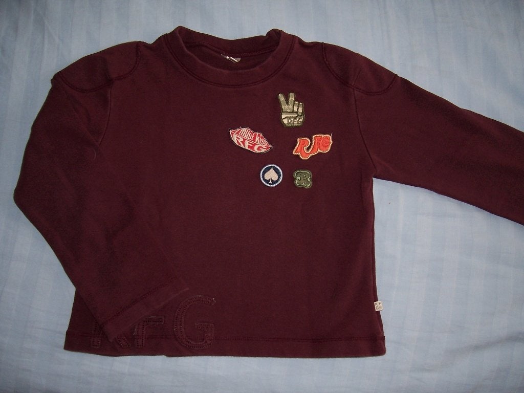 shirt / sweater merk RFG maat 110 Aubergine / bruin / paars, Meisje, Trui of Vest, Ophalen of Verzenden, Zo goed als nieuw