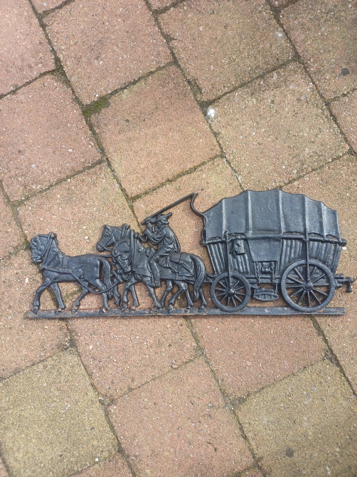 Antieke  gietijzeren wanddecoratie zie foto's, Ophalen of Verzenden