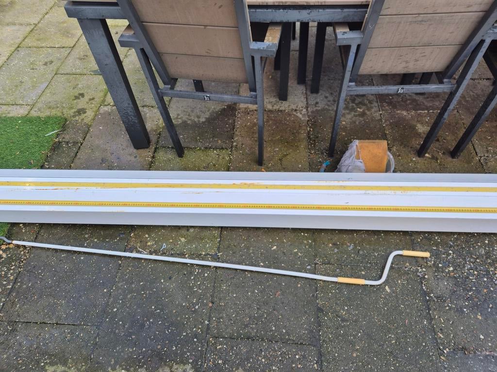Zonwering 4.5 meter breed handbediend, 150 tot 300 cm, Ophalen of Verzenden, Knikarmscherm