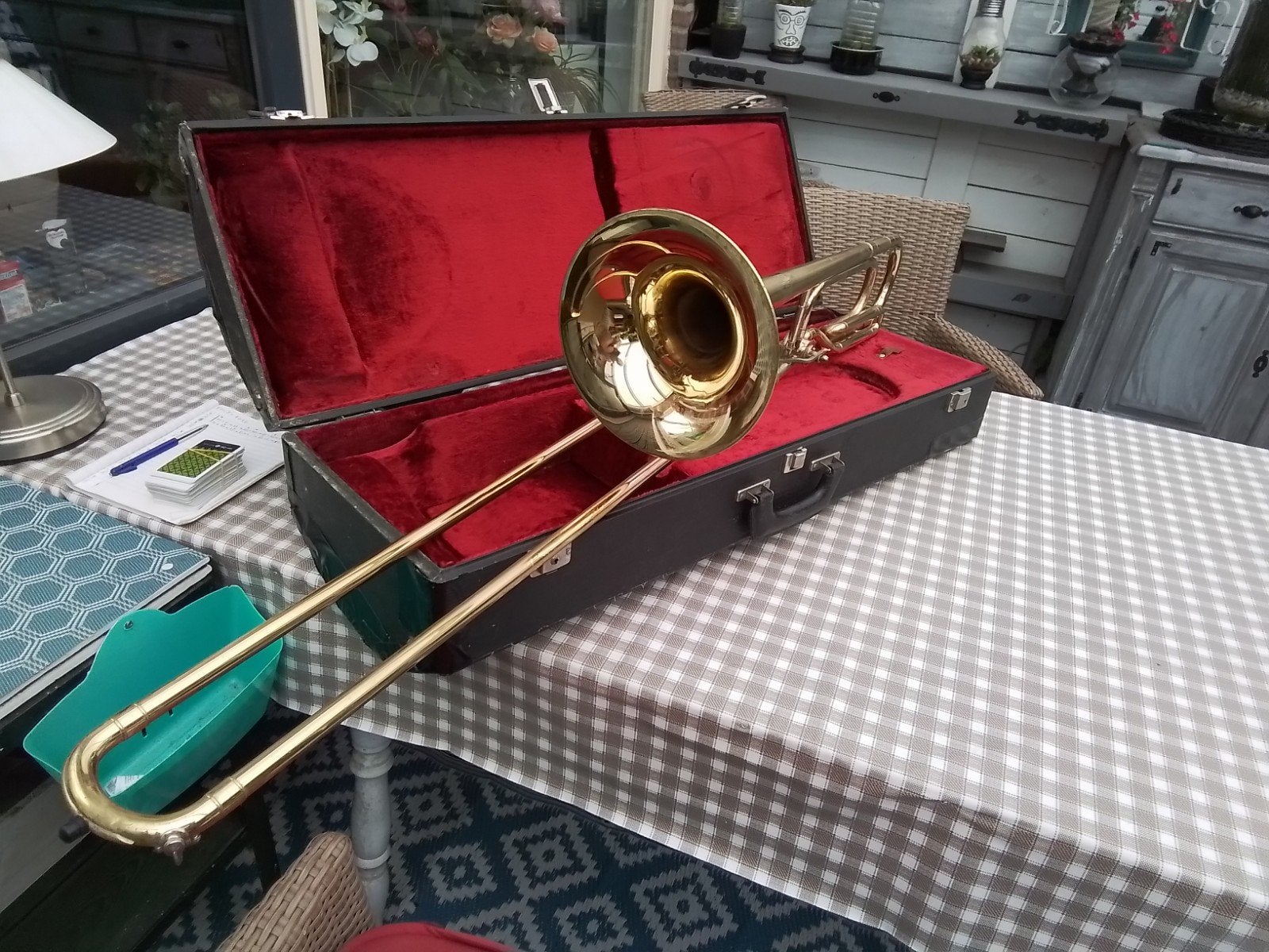GAVE TROMBONE 3 B BORING CONN 50h DIRECTOR, KOFFER/ MONDSTUK, Muziek en Instrumenten, Blaasinstrumenten | Trombones, Ophalen of Verzenden