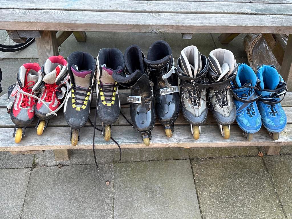 5 paar skeelers in diverse maten en kleuren, Ophalen, Gebruikt, Roces, Inline skates 4 wielen