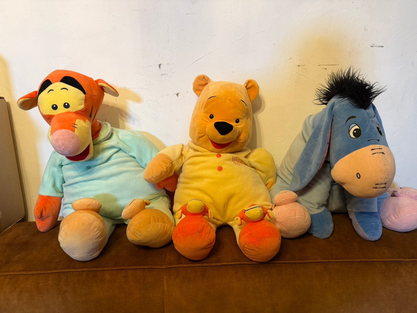 3 grote Winnie de Poeh, Teigertje en Eeyore grote knuffels, Gebruikt, Disney, Overige typen, Ophalen of Verzenden