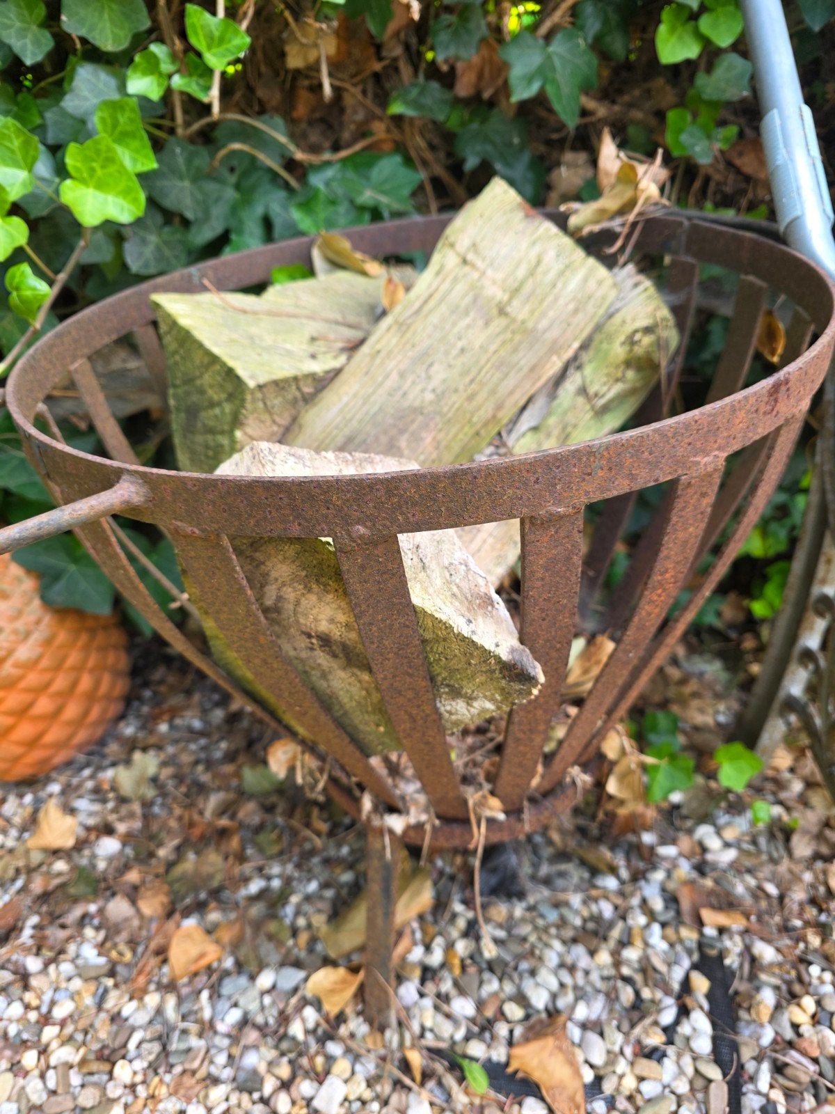 Oude ijzeren vuurkorf, Tuin en Terras, Ophalen, Gebruikt