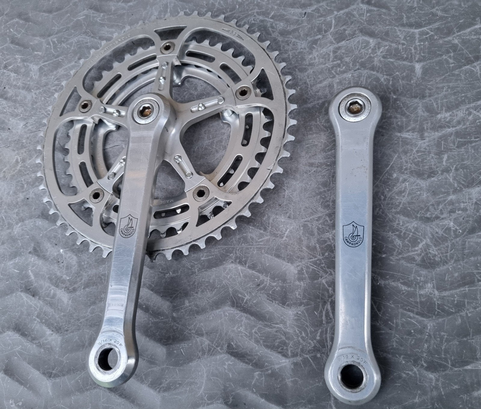 Campagnolo Super Record – non fluted triple Crankset, ., Overige typen, Ophalen of Verzenden, Zo goed als nieuw