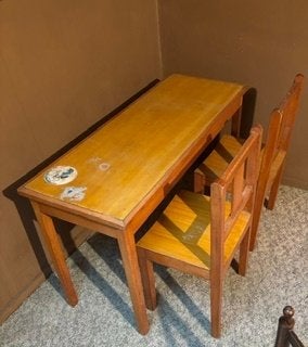 Vintage Scandinavische kinderset – Bureau + 2 Stoeltjes, Ophalen, Gebruikt, Tafel(s) en Stoel(en)