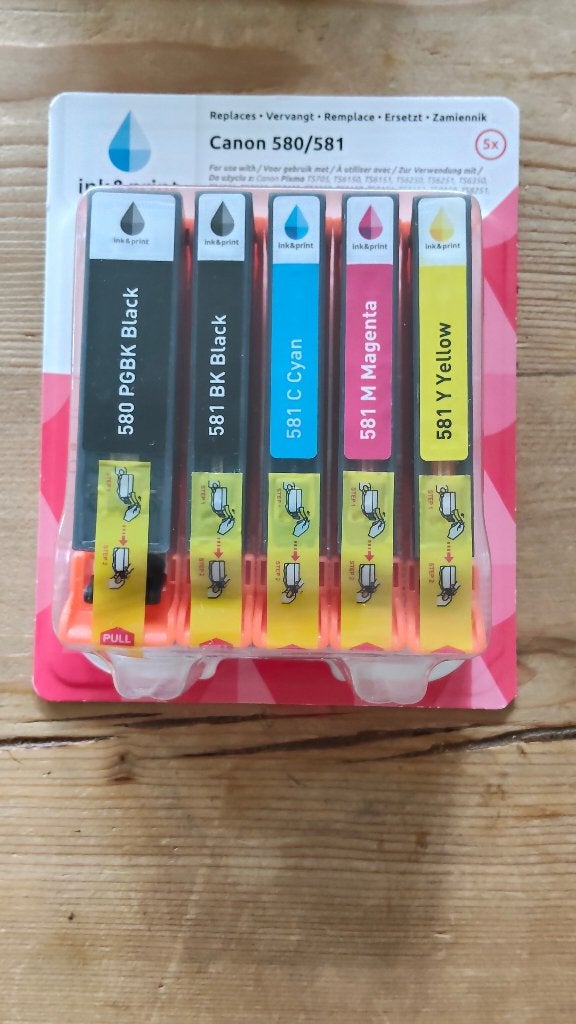 Inkt cartridges voor Canon TS printers type 581, Ophalen, Nieuw, Cartridge, Inkt & Print (compatibel met Canon)