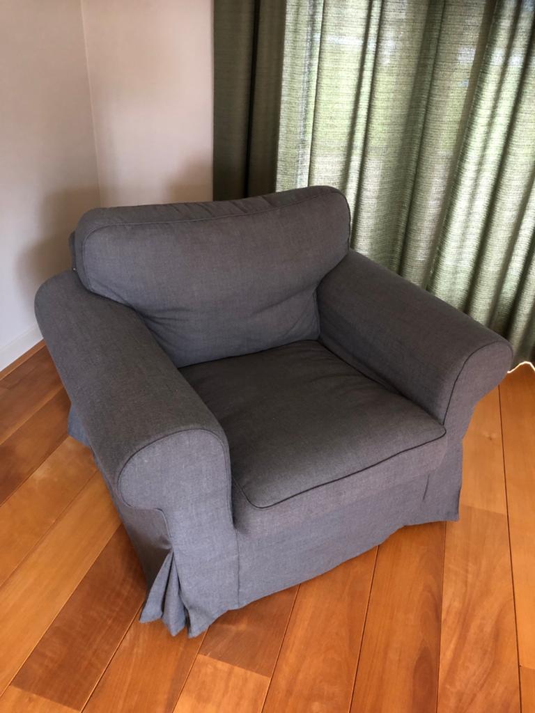 IKEA Ektorp fauteuil eenzits, grijs, goede staat, Huis en Inrichting, Ophalen, Gebruikt, Stof, 75 tot 100 cm