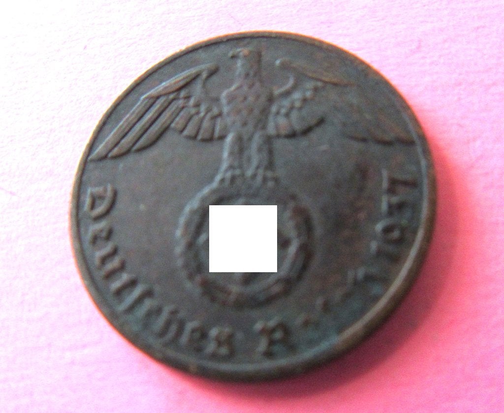 1 Reichspfennig 1937 HK Swastika Great Quality  WW2 WO2, Verzenden, Duitsland, Losse munt