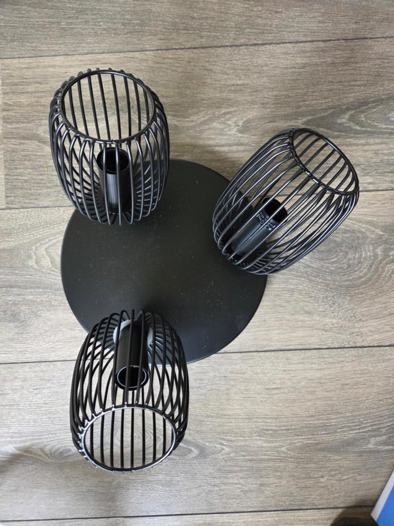 GAMMA Nikki Trioplaat Plafondlamp Zwart, Ophalen of Verzenden, Nieuw, Metaal, Modern, Industrieel