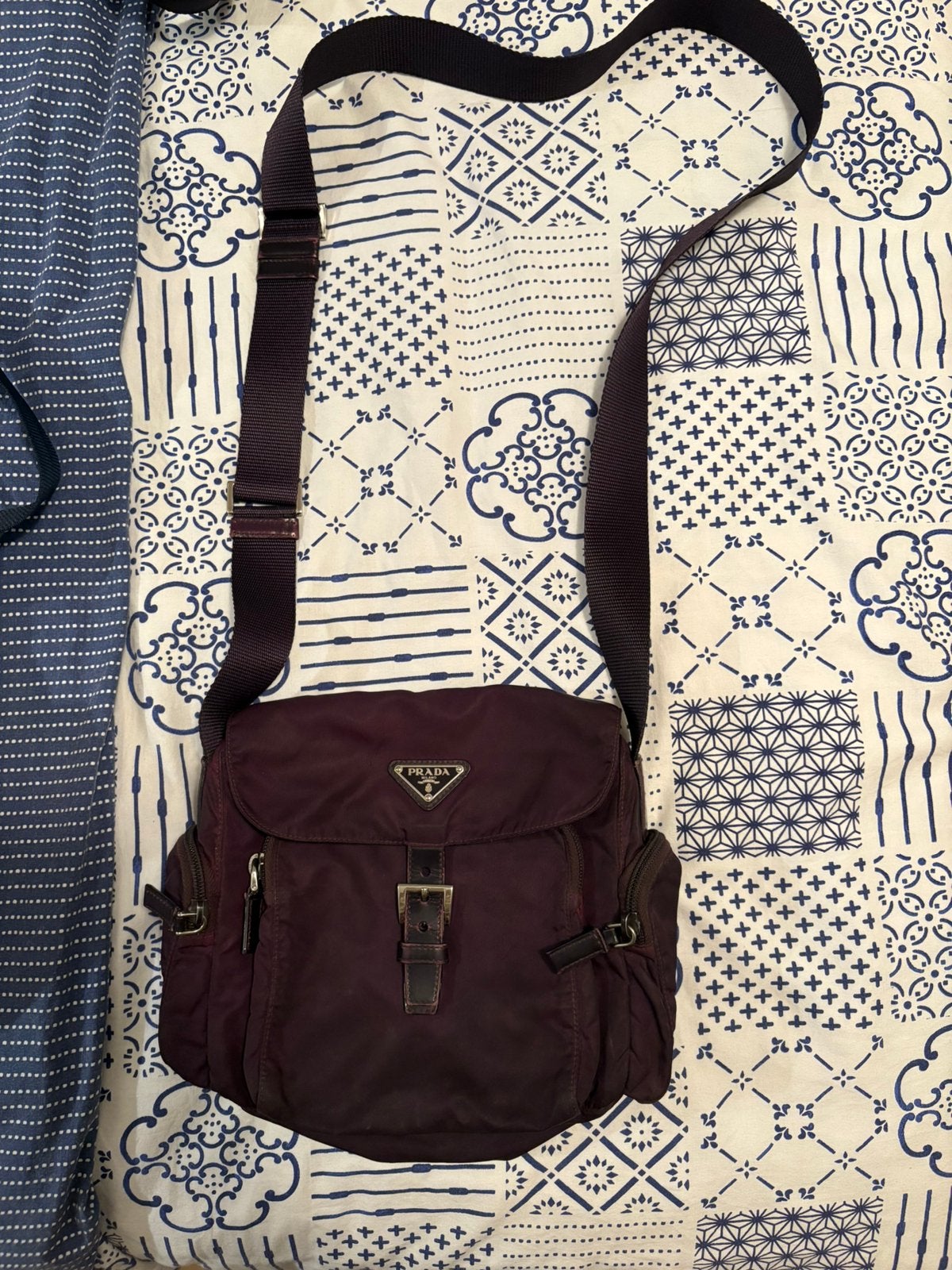 Prada Re-nylon crossbody bag vintage, Ophalen of Verzenden, Nieuw, Paars, Schoudertasje