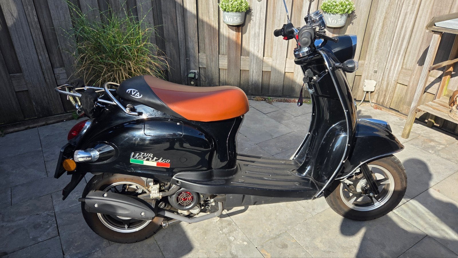 IVA Venti 50 Scooter - Zwart met bruin zadel, Ophalen, Gebruikt, Benzine, Overige merken