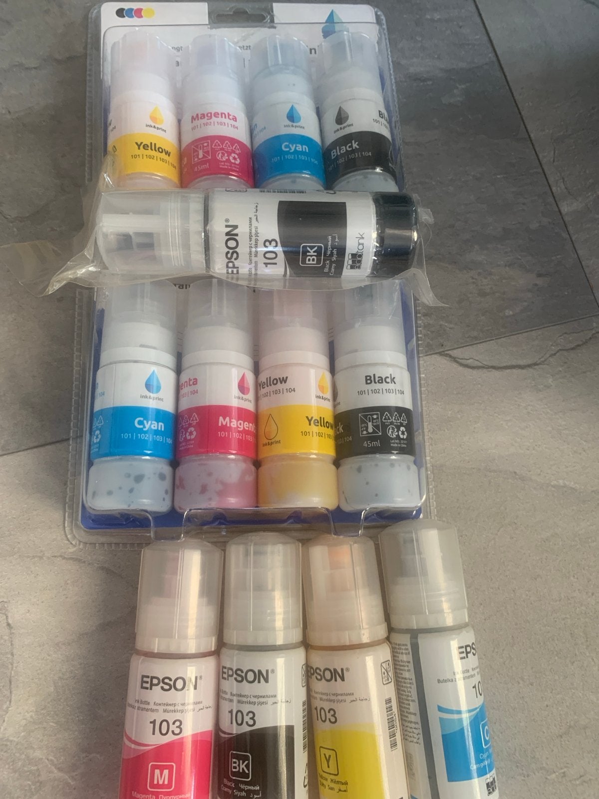 Epson Inktflessen - 2x Complete Set (Nieuw) 1Bkzwart  nieuw, Ophalen of Verzenden, Nieuw, Cartridge