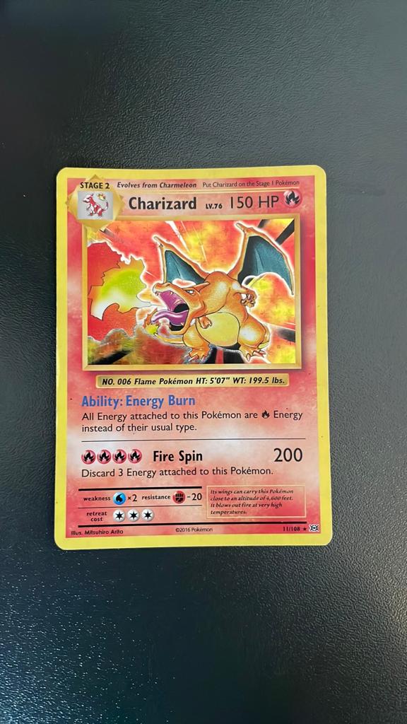 Charizard Pokémon kaart 11/108 XY Evolutions, Ophalen of Verzenden, Gebruikt, Losse kaart