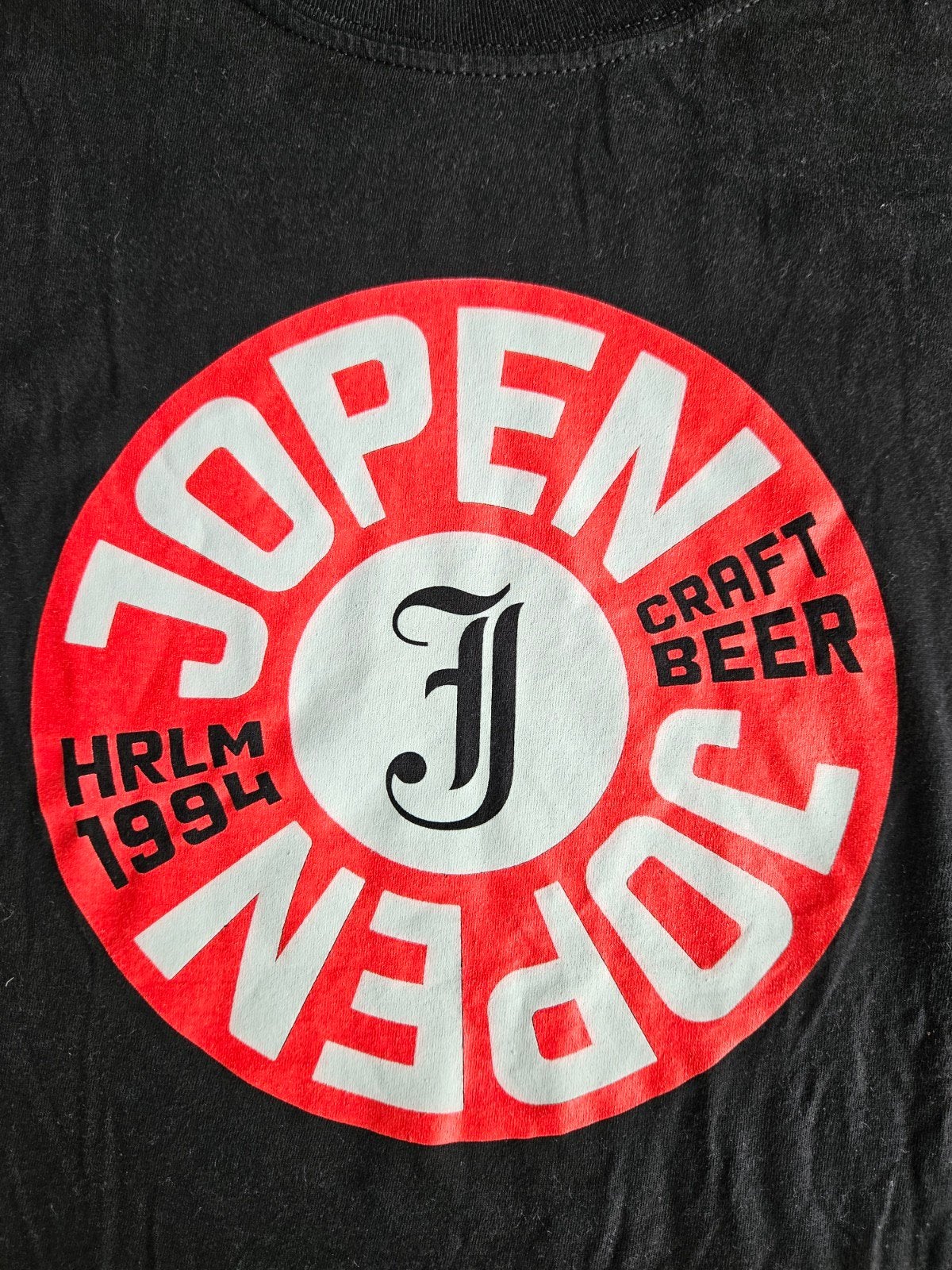 Gildan T-shirt Zwart Maat M - Open Craft Beer, Maat 48/50 (M), Zwart, Ophalen of Verzenden, Gedragen