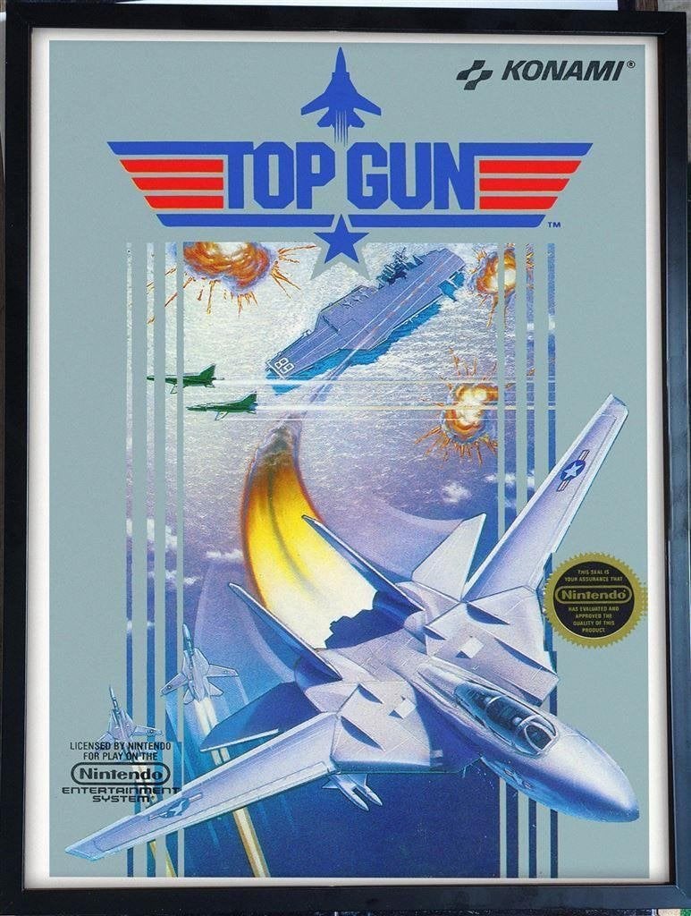 [videogame Poster in Frame] TOP GUN NES | Konami, Verzenden, Nieuw, A1 t/m A3, Film en Tv