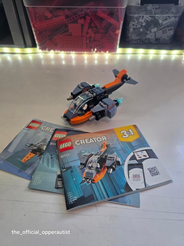Lego Creator 31111 Cyber Drone 100% compleet met boekjes, Ophalen of Verzenden, Zo goed als nieuw, Overige typen