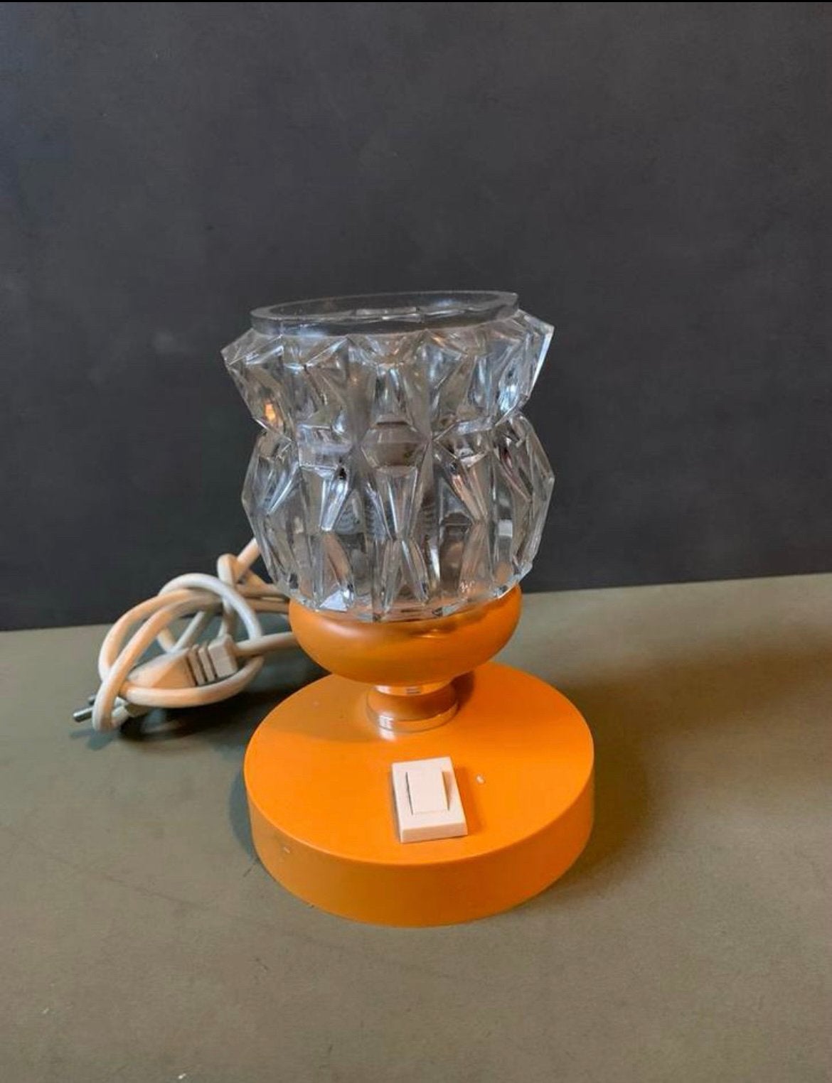 nacht lamp, Huis en Inrichting, Lampen | Tafellampen, Ophalen, Zo goed als nieuw, Glas