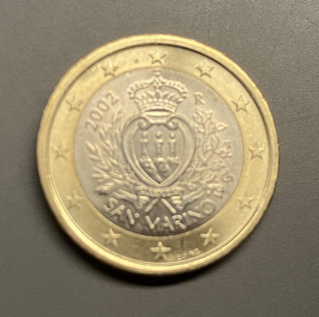 San Marino 1 euro 2002, Ophalen of Verzenden, San Marino, 2 euro, Losse munt