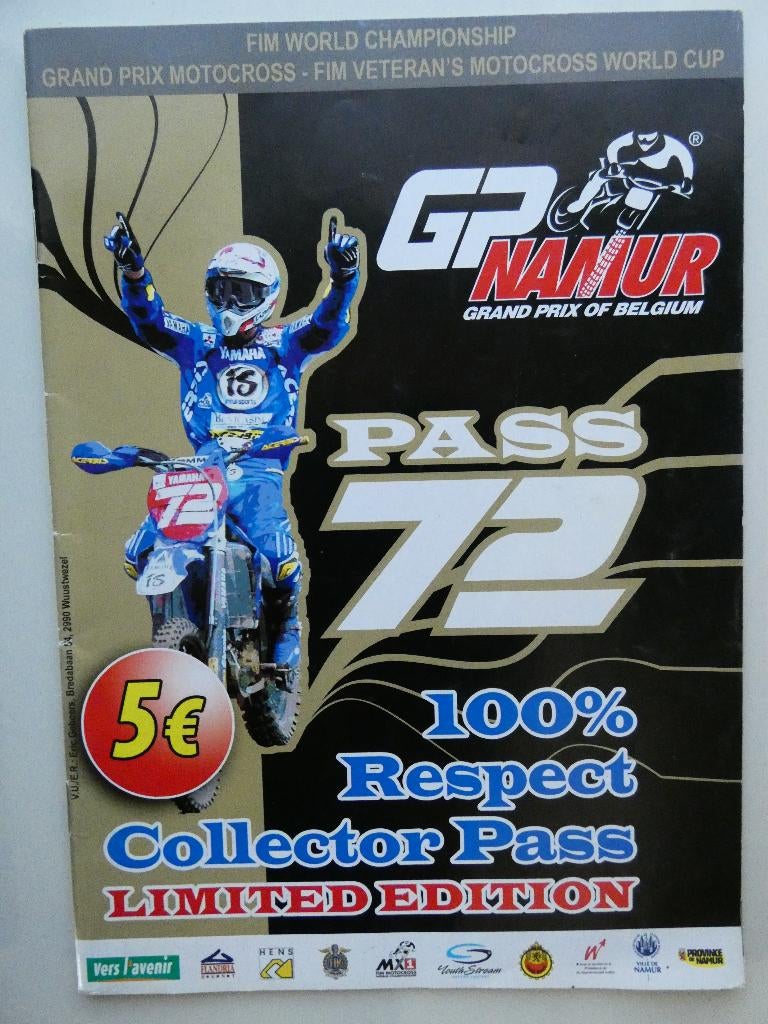 2007 Programma GP van Belgie NAMUR MX motocross cross motor, Ophalen of Verzenden, Gelezen
