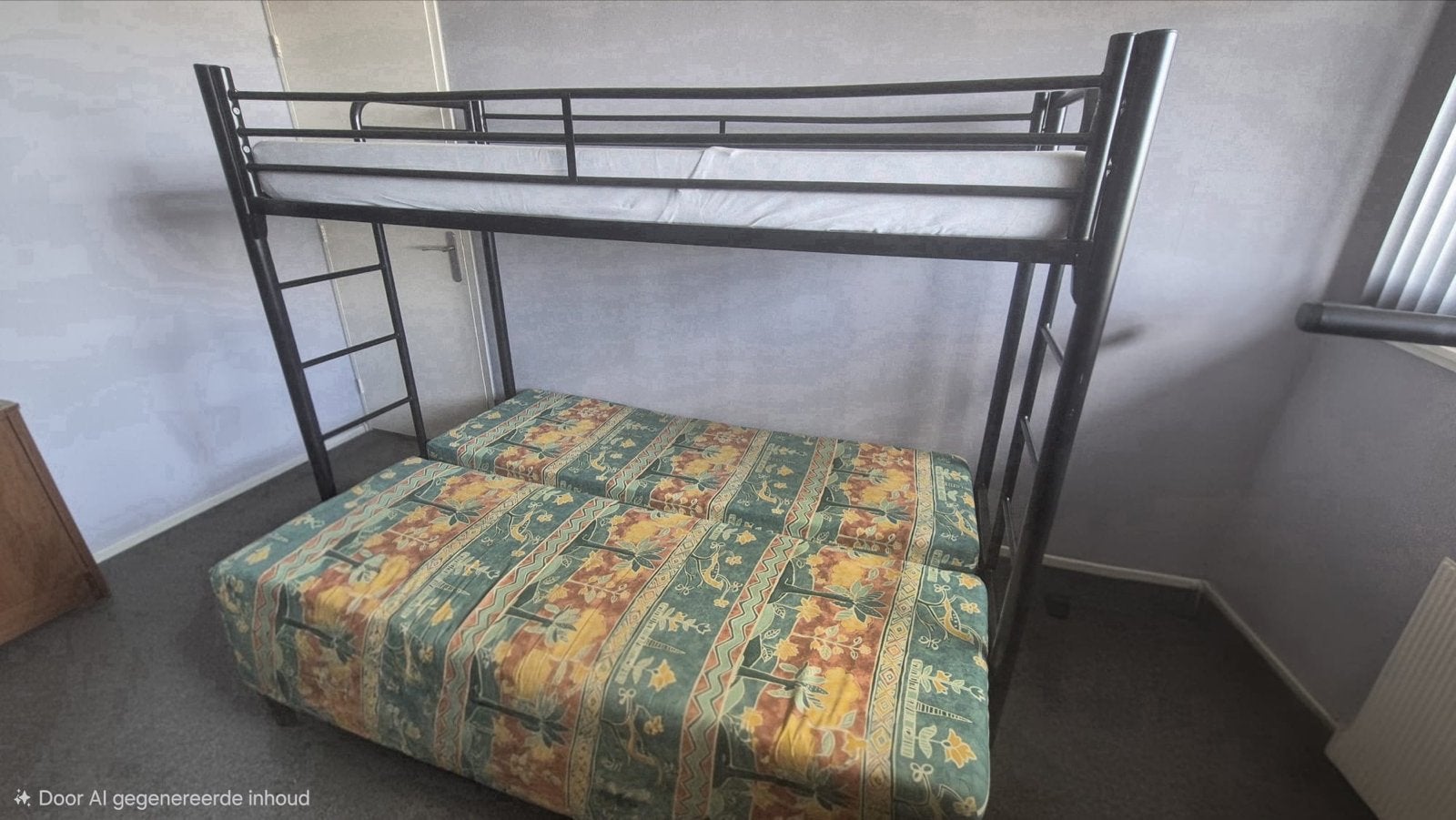 Stapelbed met slaapbank - Ideaal voor kleine ruimtes, Ophalen, Gebruikt, 90 cm, 160 tot 180 cm