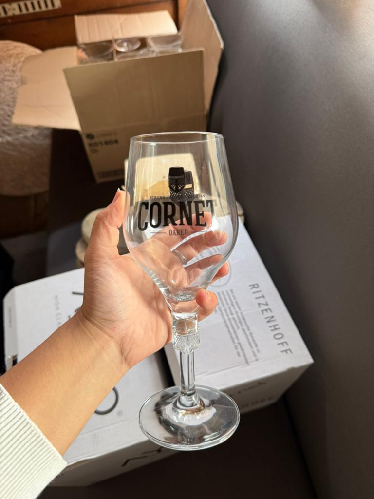 Cornet bier glazen 6x, Ophalen, Zo goed als nieuw, Bierglas