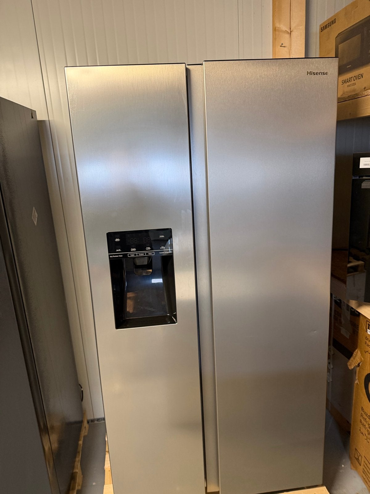 Nieuwe Hisense Amerikaanse Koelkast Gratis bezorging!, 200 liter of meer, 60 cm of meer, Met aparte vriezer, Nieuw