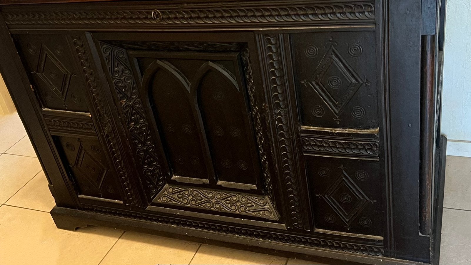Antieke Engelse dekenkist, Huis en Inrichting, Kasten | Dressoirs, Ophalen, Gebruikt, Met klep(pen), 75 cm of meer