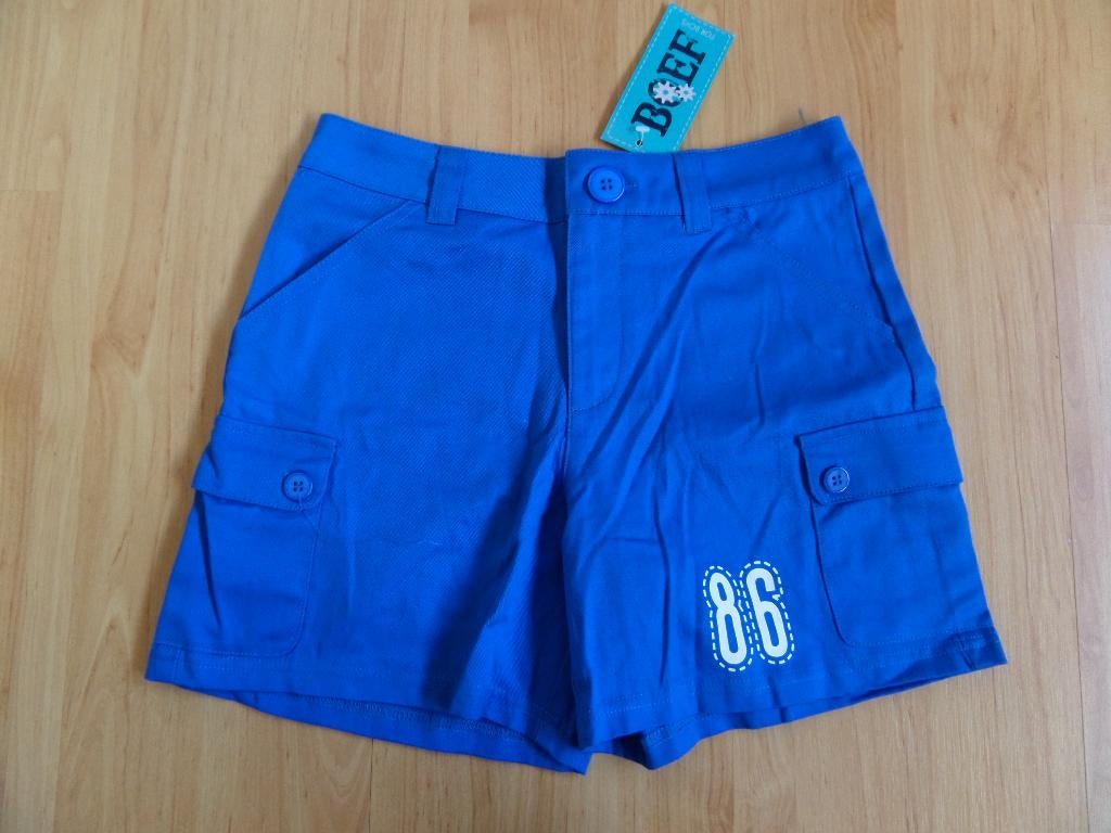 NIEUW: Kobaltblauwe, korte katoenen broek maat 140, Ophalen of Verzenden, Nieuw, Jongen, Broek