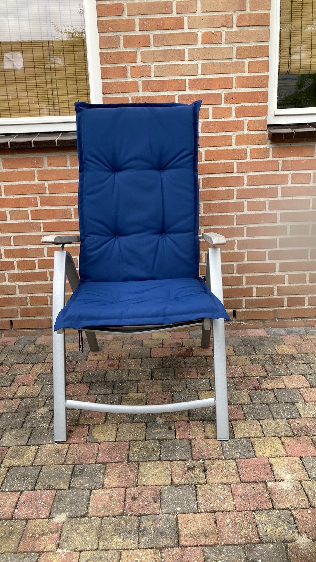 4 verstelbare tuinstoelen met kussen., Ophalen, Zo goed als nieuw
