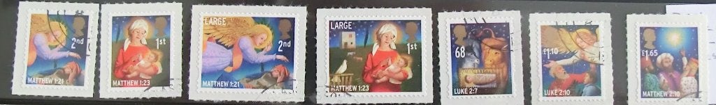 Kerst cpl set, original backing paper, gest, Ophalen of Verzenden, Gestempeld