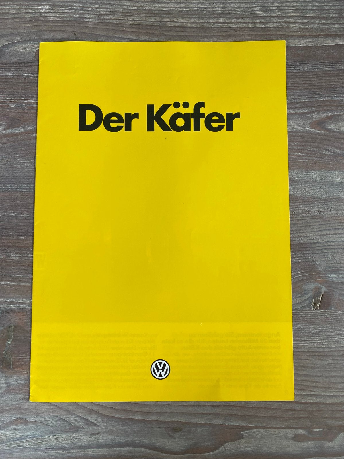 Volkswagen Kever brochure - Der Käfer (1985), Ophalen of Verzenden, Zo goed als nieuw, Volkswagen