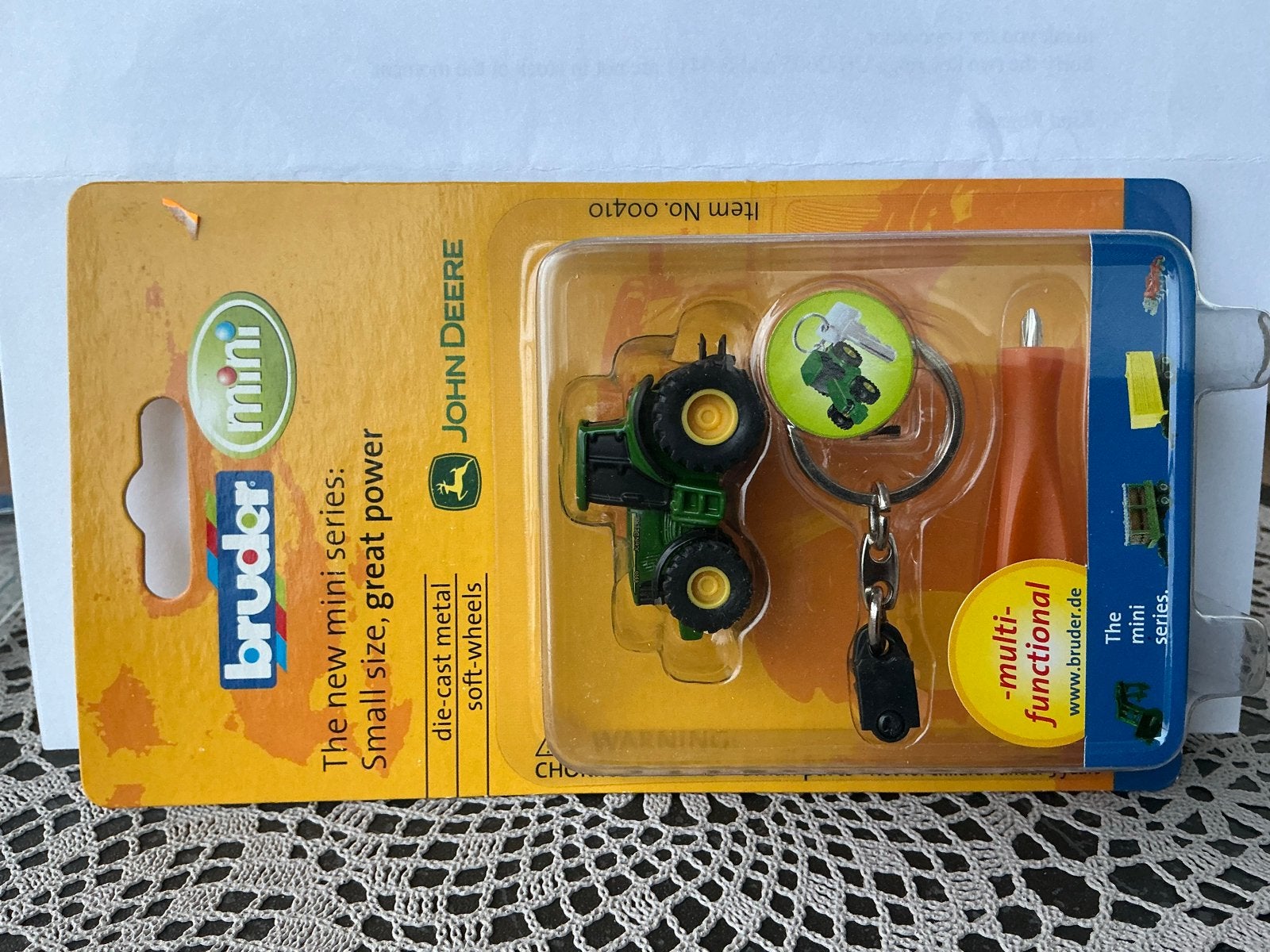 Bruder John Deere Tractor Sleutelhanger Schaal 1:148 Nieuw, Verzenden, Nieuw