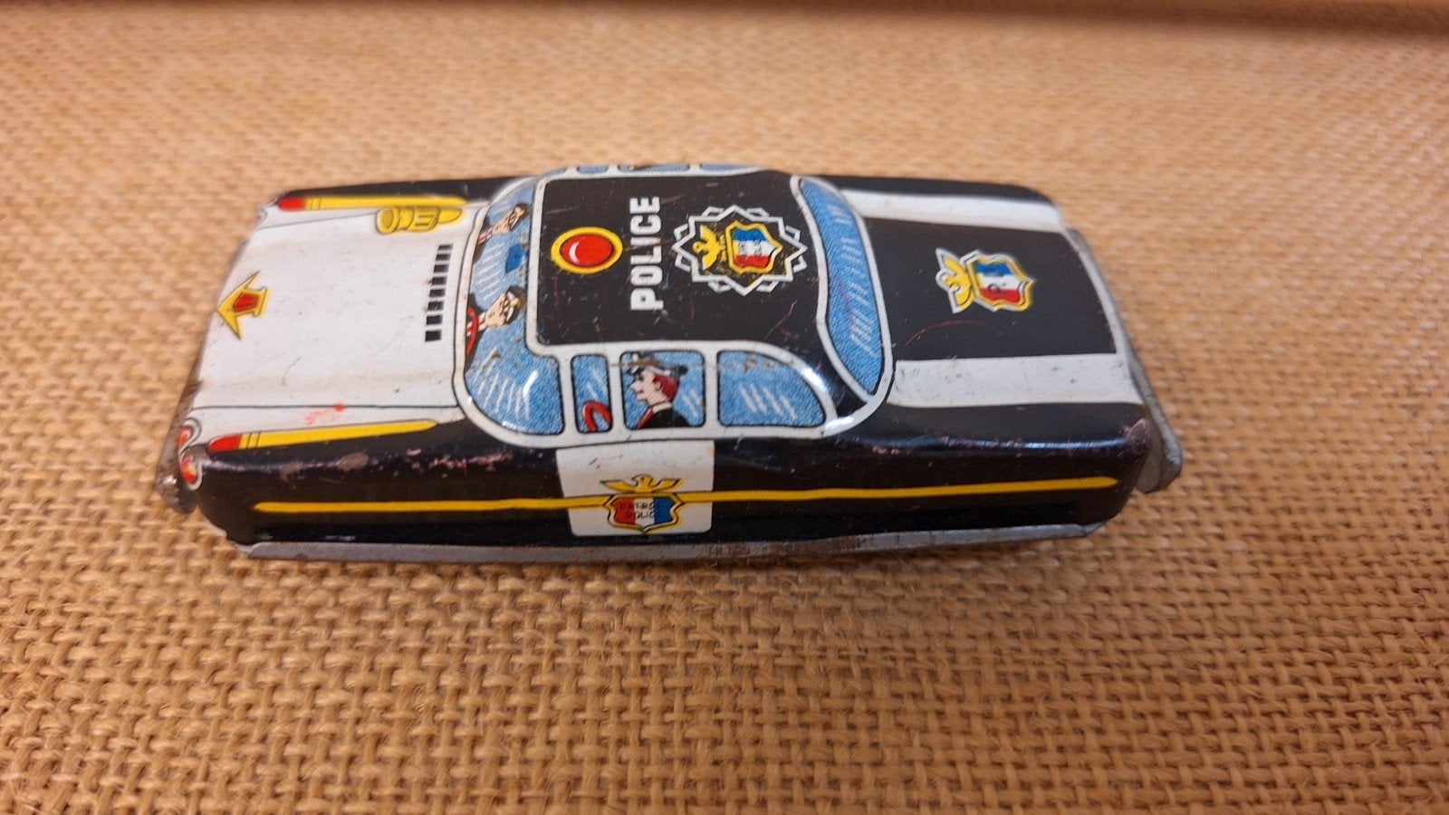 blikken politie auto 1950-1960, Ophalen of Verzenden, Gebruikt