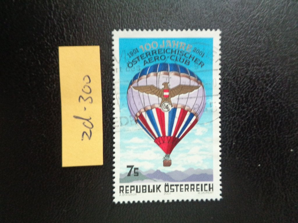 oostenrijk - 100 jaar aero club 2001 (zd-300), Ophalen of Verzenden, Gestempeld