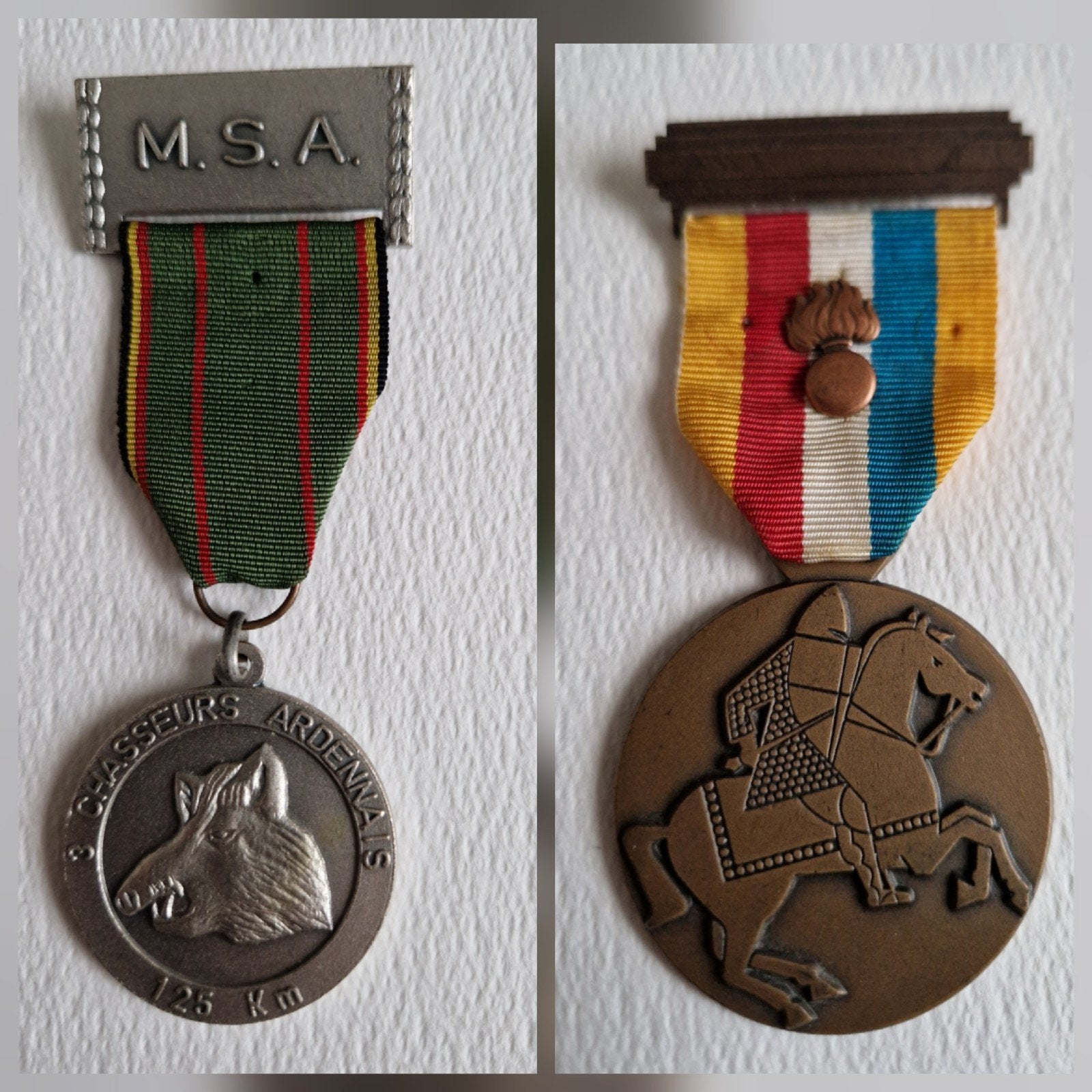 medaille Ardennermars en medaille mars Diekirch, Verzamelen, Militaria | Algemeen, Ophalen of Verzenden, Landmacht, Overige gebieden