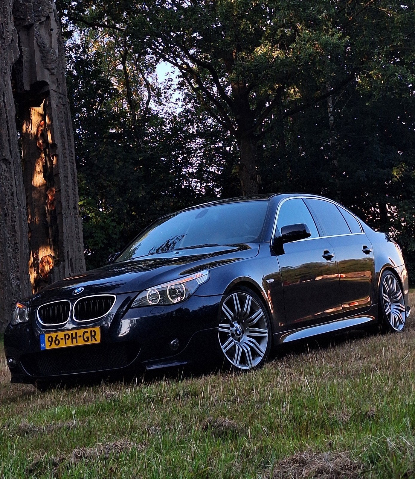 BMW 5-Serie 2.5 I 525 AUT 2004 Blauw, Auto's, Automaat, Achterwielaandrijving, Beige, 2494 cc