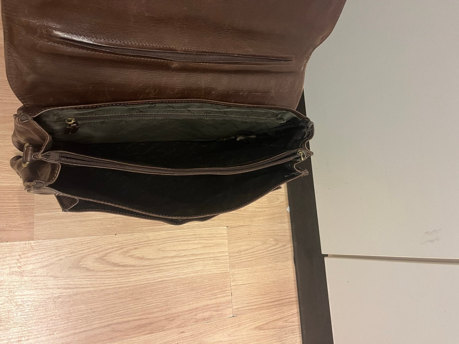Castelijn & Beerens A4 Businestas - Bruin Leren Aktetas, 40 tot 60 cm, Gebruikt, 20 tot 30 cm, Bruin