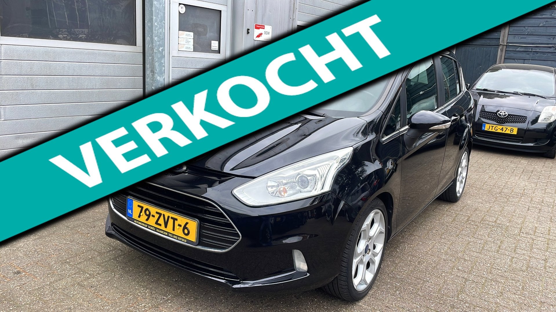 Ford B-Max 1.0 EcoBoost Titanium-Leder-Clima-Cruise-Trekhaak, Auto's, Voorwielaandrijving, Euro 5, Gebruikt, Zwart