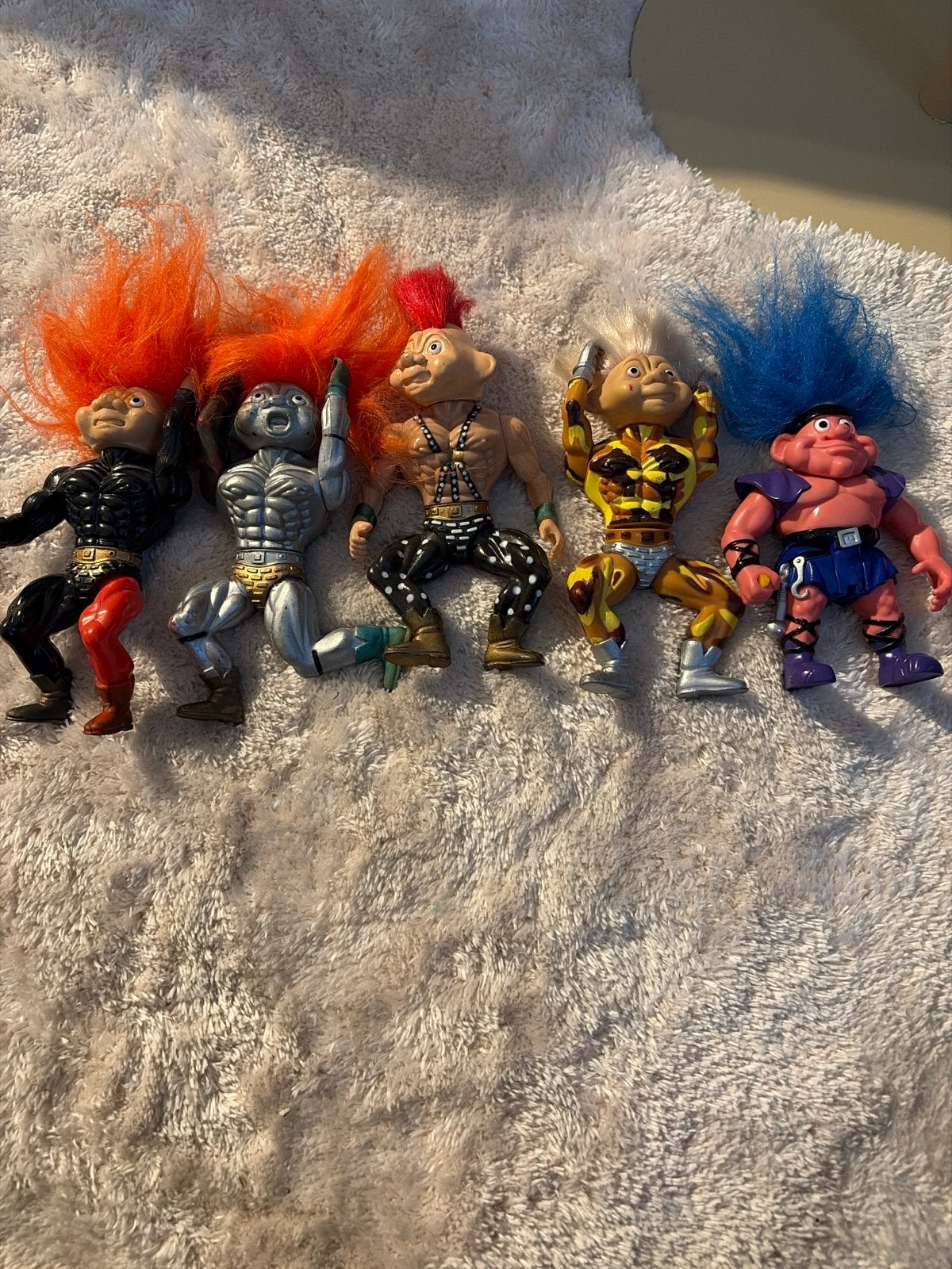 Set van 5 originele Battle Trolls (Muscle Trolls) jaren '90, Ophalen of Verzenden, Gebruikt