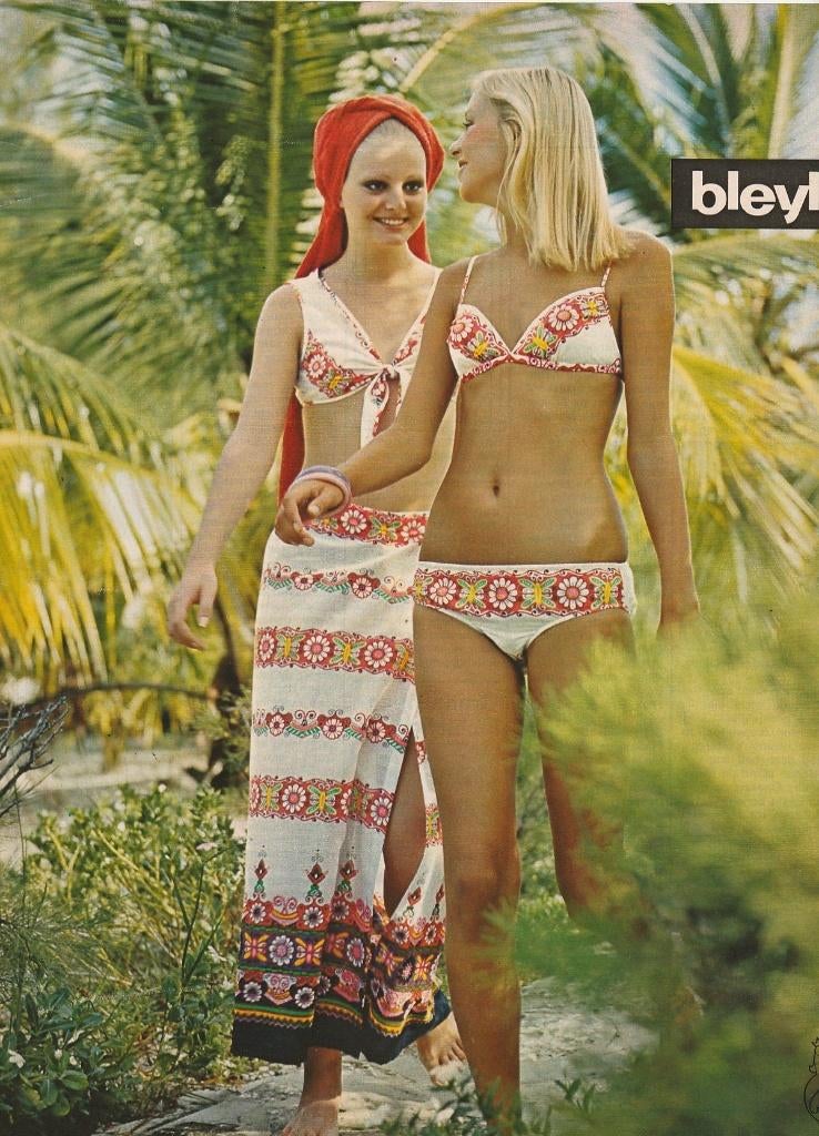 Retro reclame 1972 Bleyle zwemkleding dames bikini, Verzenden, Overige typen