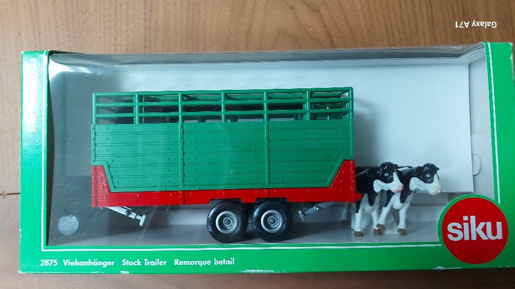 Siku 2875 Veeaanhanger met 2 koeien, Ophalen of Verzenden, Zo goed als nieuw, Tractor of Landbouw, SIKU