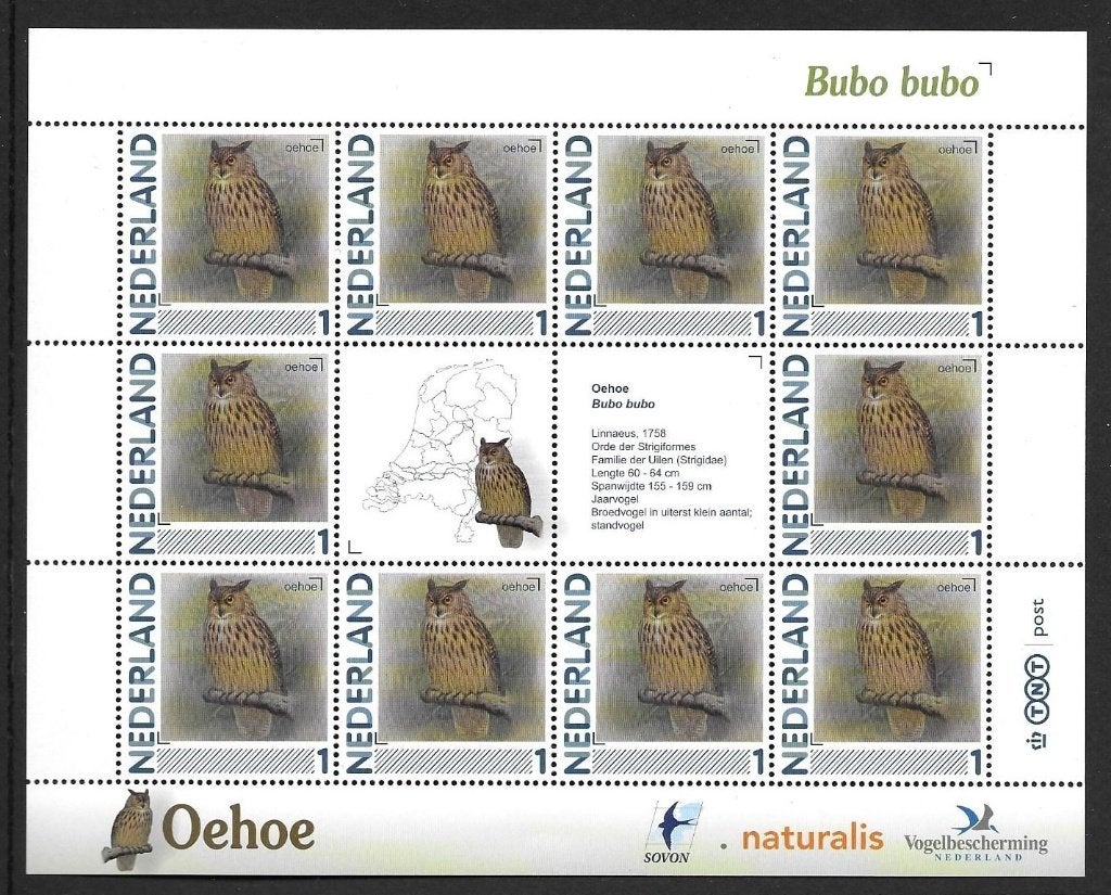 Vel persoonlijke zegels, vogels Oehoe, postfris, Ophalen of Verzenden, Postfris
