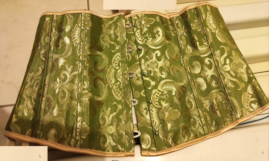 lichtgroen korset polyester jacquard stof met baleinen mt L, Kleding | Dames, Maat 42/44 (L), Nieuw, Ophalen of Verzenden, Zonder mouw