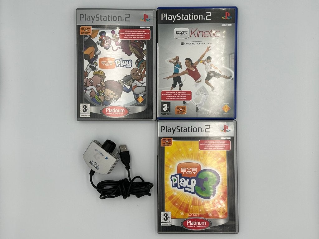 EyeToy Bundle · Kinetic + Play + Play 3 + Camera (PS2 CIB), Ophalen of Verzenden, Zo goed als nieuw, Sport, 3 spelers of meer